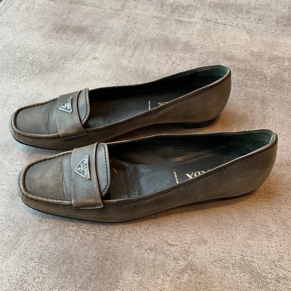 Prada Grey Loafers - Picture 3 of 8